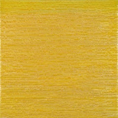 Silk Road 413, Square Color Field Painting, Bright Yellow Golden Lemon