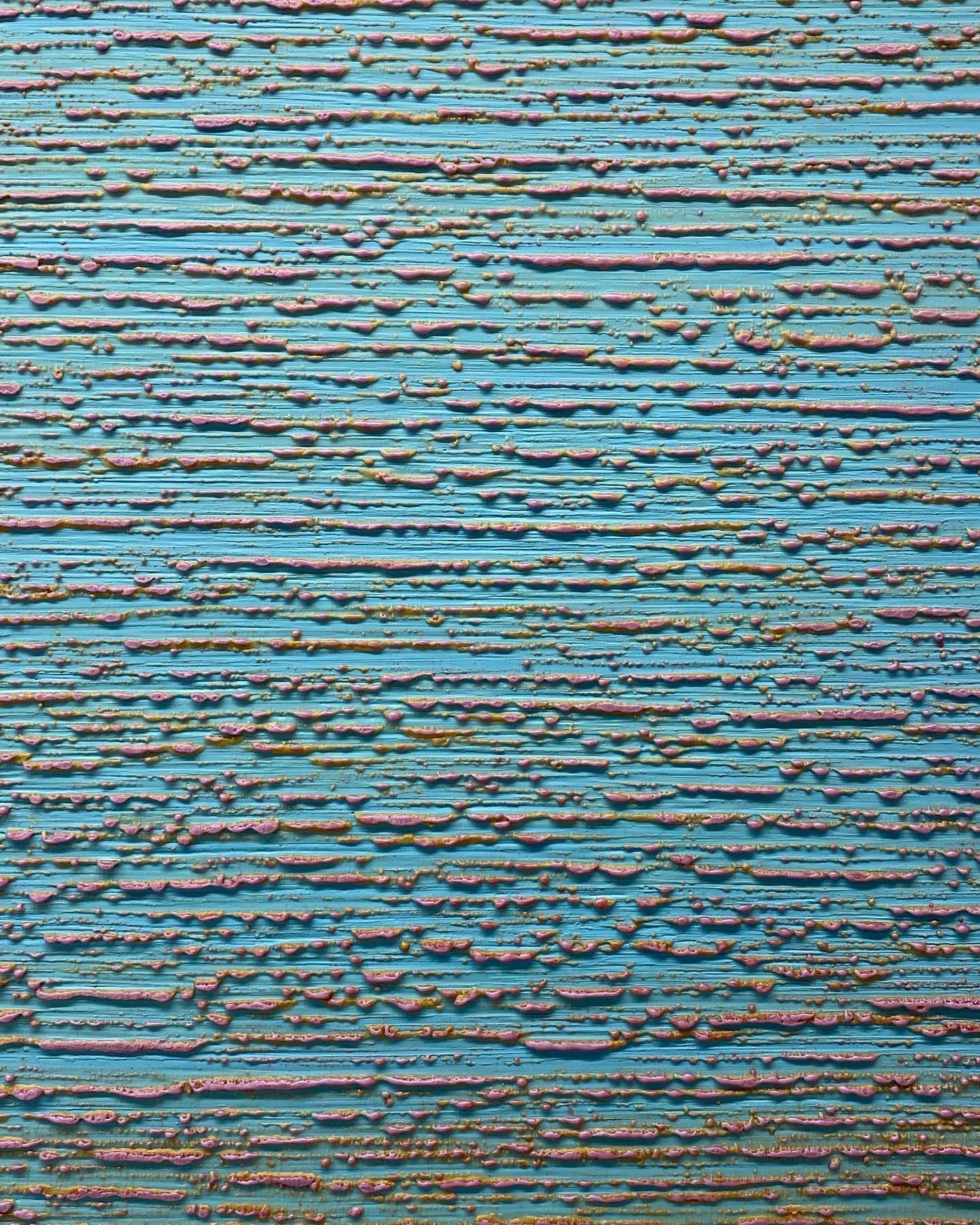 Silk Road 416 - Pittura a cera encaustica in campo azzurro viola lilla, 2018 in vendita 7