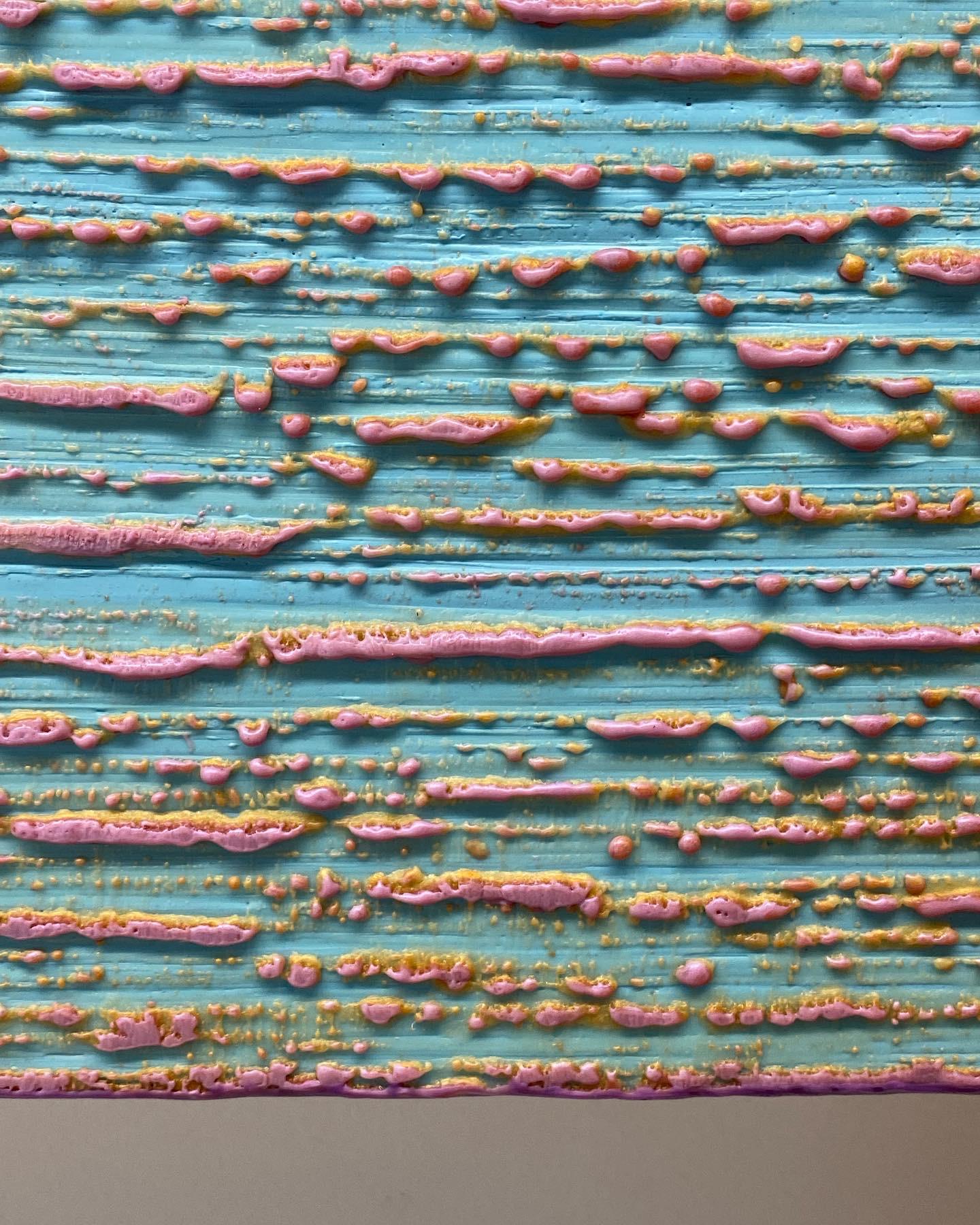 Silk Road 416 - Pittura a cera encaustica in campo azzurro viola lilla, 2018 in vendita 8
