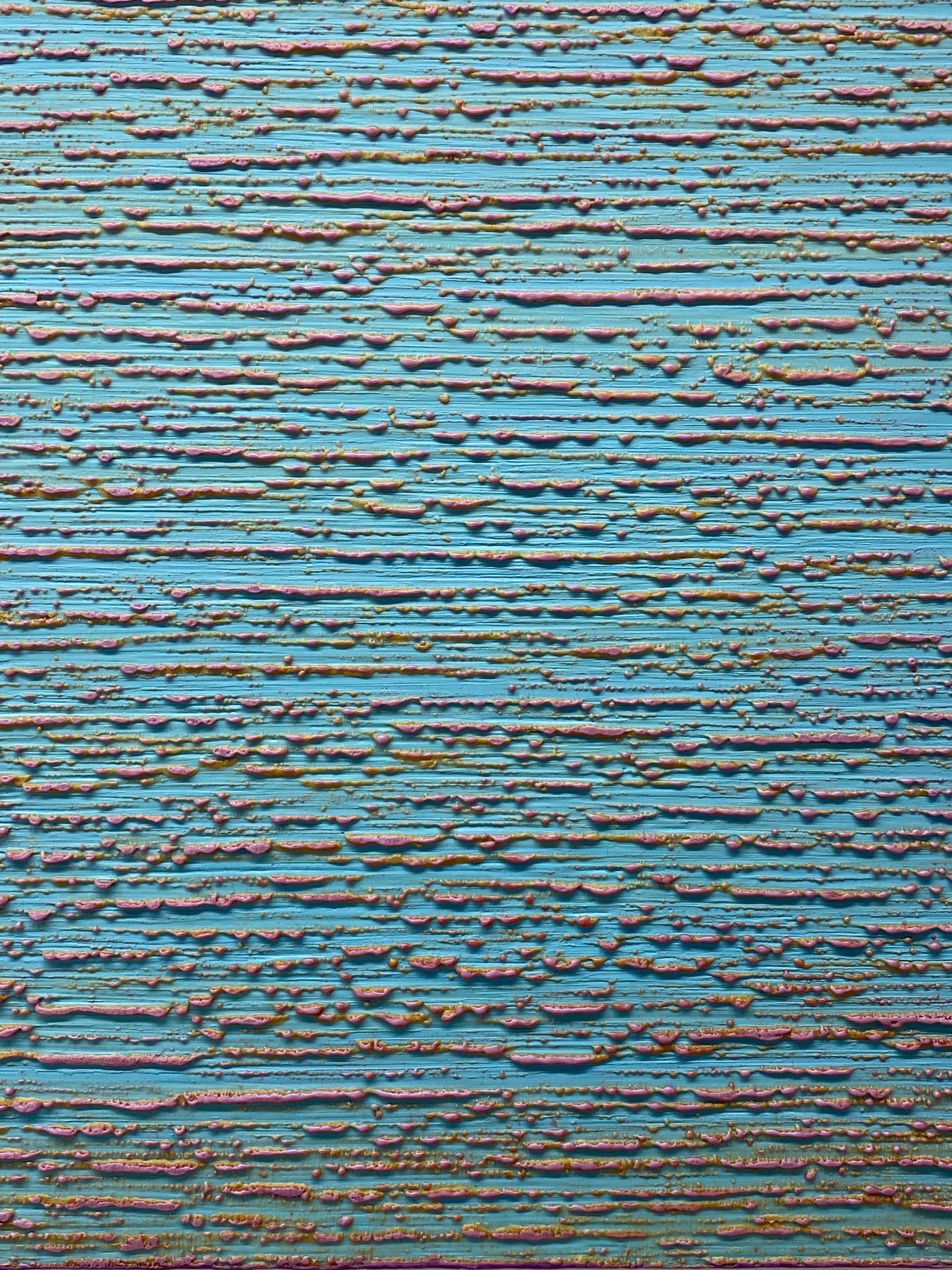 Silk Road 416 - Pittura a cera encaustica in campo azzurro viola lilla, 2018 in vendita 9