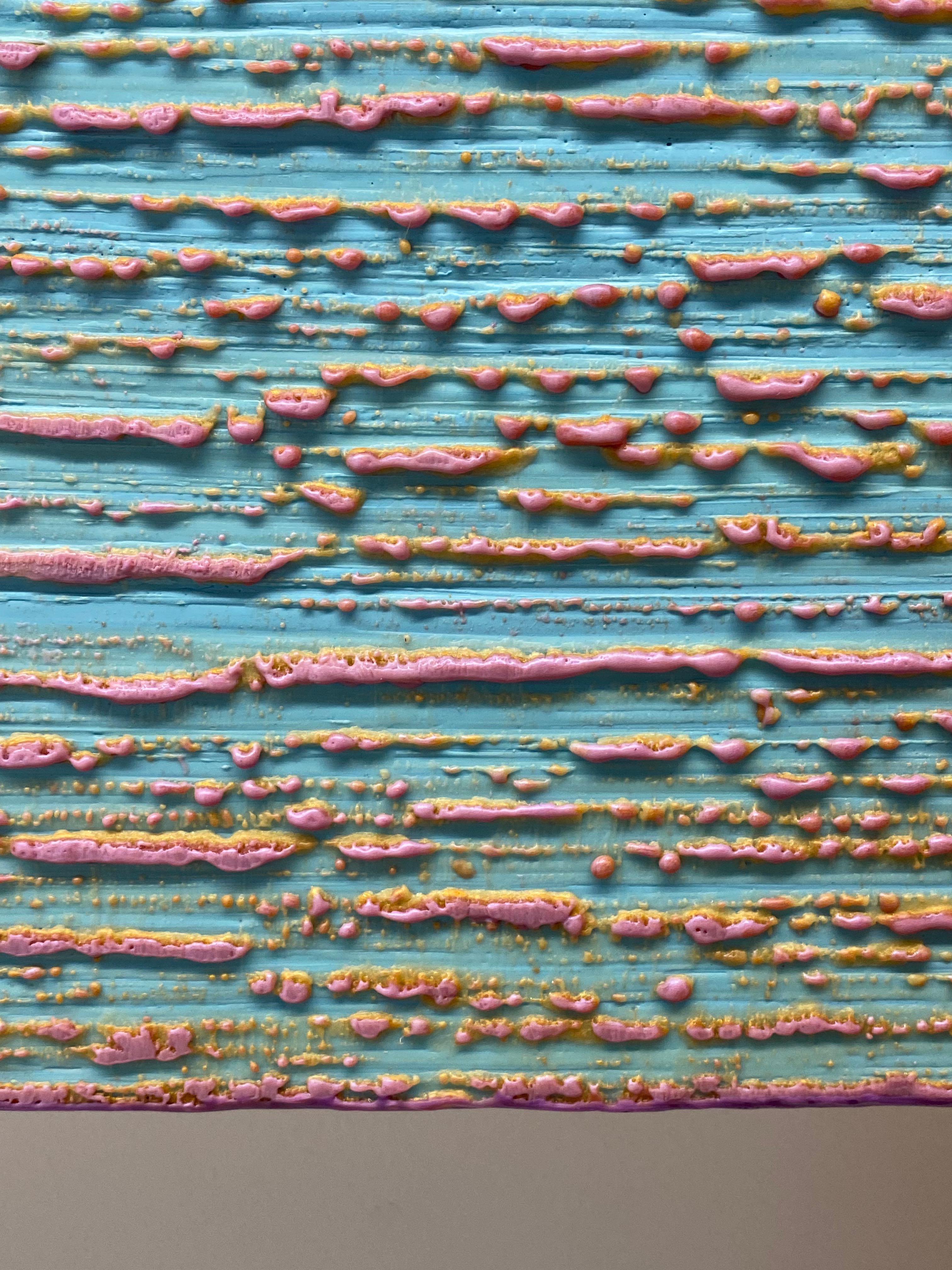 Silk Road 416 - Pittura a cera encaustica in campo azzurro viola lilla, 2018 in vendita 10
