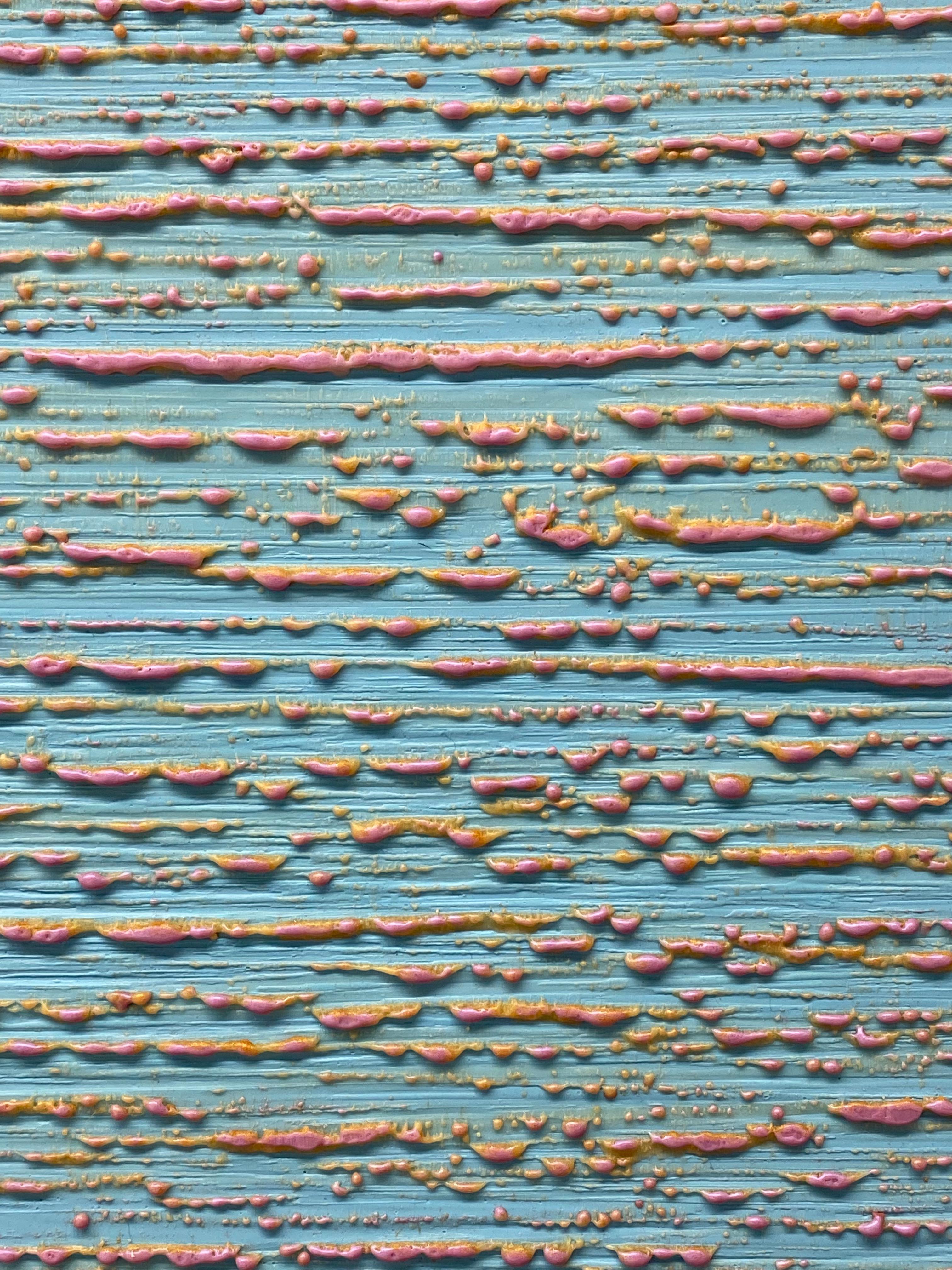 Silk Road 416 - Pittura a cera encaustica in campo azzurro viola lilla, 2018 in vendita 5