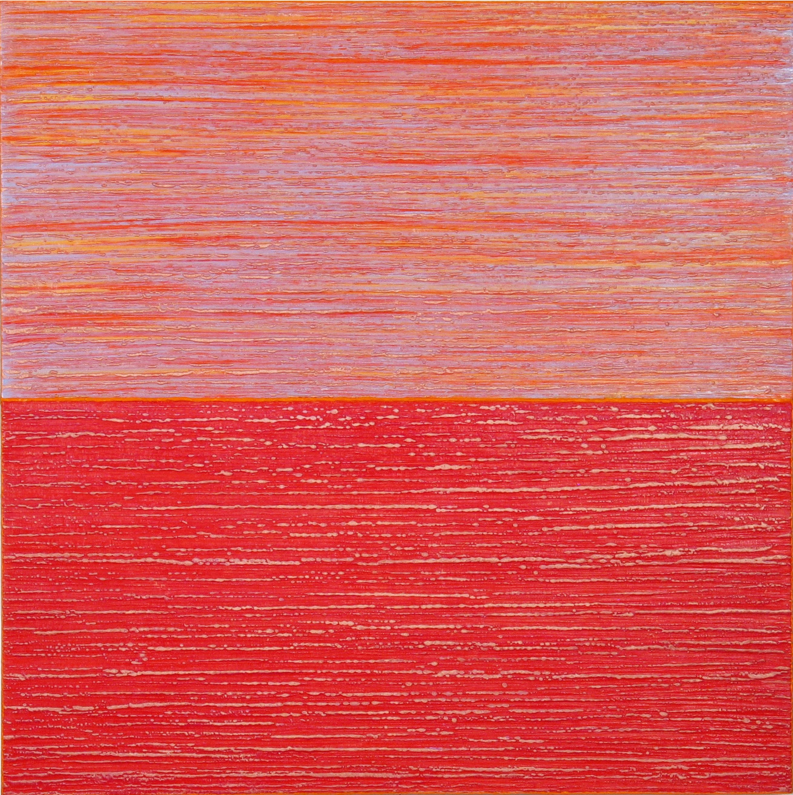 Abstract Painting de Joanne Mattera - Ruta de la Seda 479 - Pintura Contemporánea de Campo de Color Rosa, Melocotón Rojo Brillante, 2019