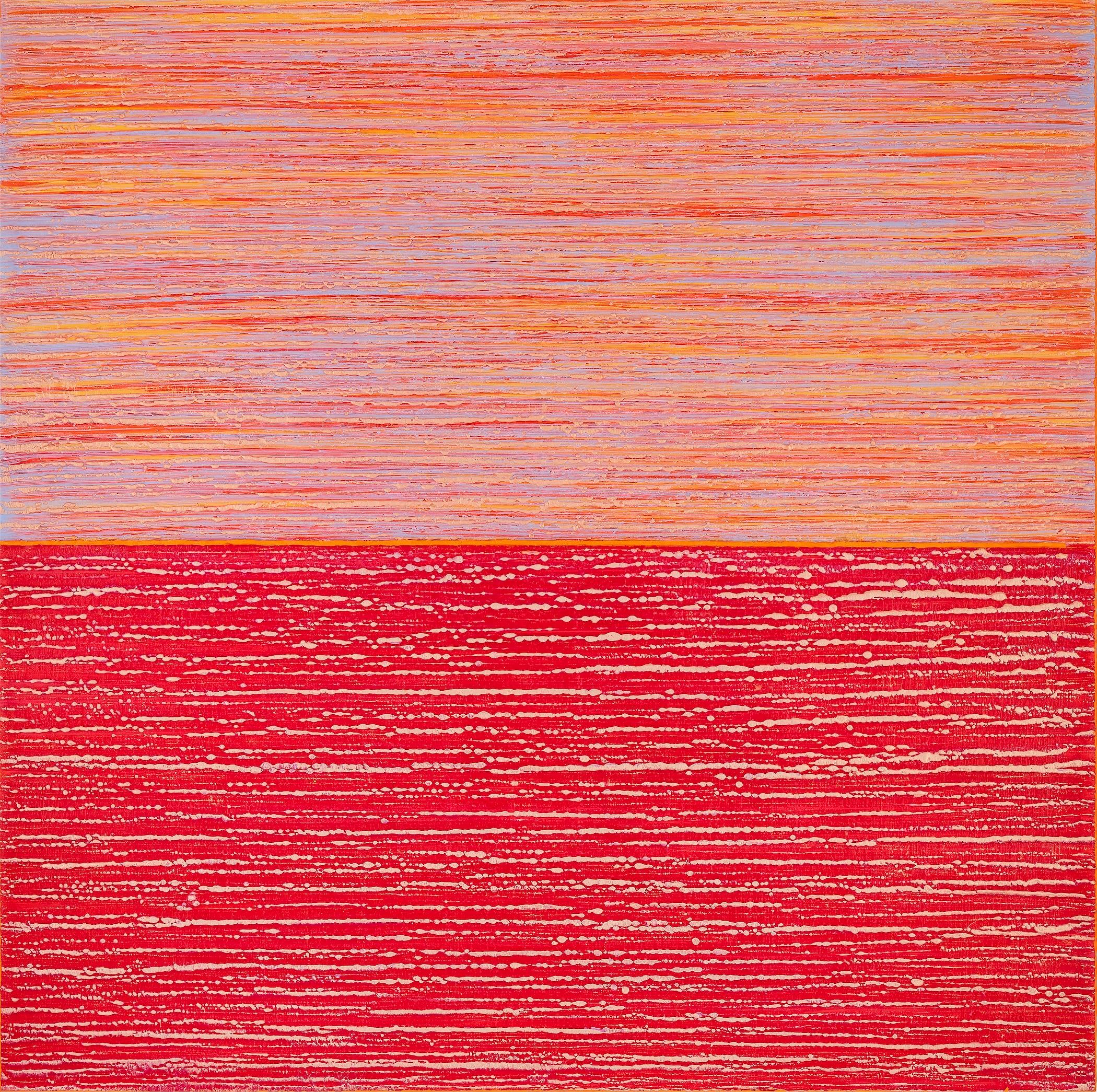 Silk Road 479 - Contemporary Color Field Painting Pink Peach Bright Red, 2019