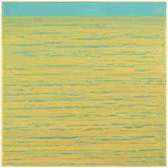 Silk Road 517 - Peinture à la cire encaustique : jaune citron, vert, bleu sarcelle, 2026