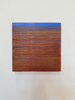 Silk Road 518 - Peinture à la cire encaustique « Rouge corail, bleu pervenche clair », 2026