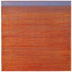 Silk Road 518 - Peinture à la cire encaustique « Rouge corail, bleu pervenche clair », 2026