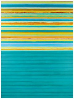 Tutto Eight - Light Teal Blue Lime Green Golden Yellow Orange Stripes, 2022