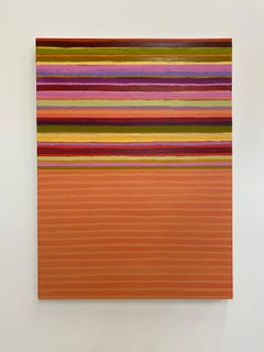 Tutto Nine - Pintura mixta a rayas Naranja Verde Rojo Rosa Amarillo, 2022
