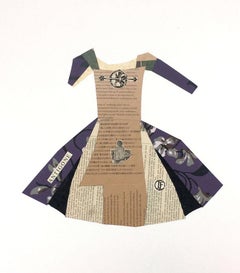 "Antigone's Dress", Unique Handmade Paper Collage Dress