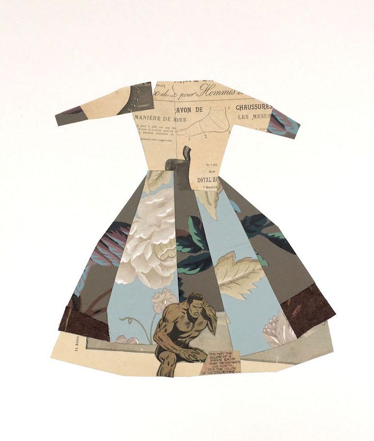 "My Imaginary Boo Dress", Handmade Paper collage Dress - Mixed Media Art by JoAnne McFarland