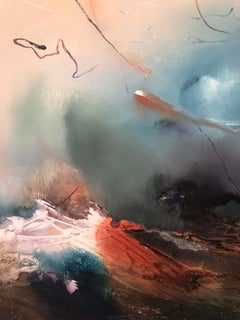 Ocean Waves Abstract Composition On Paper