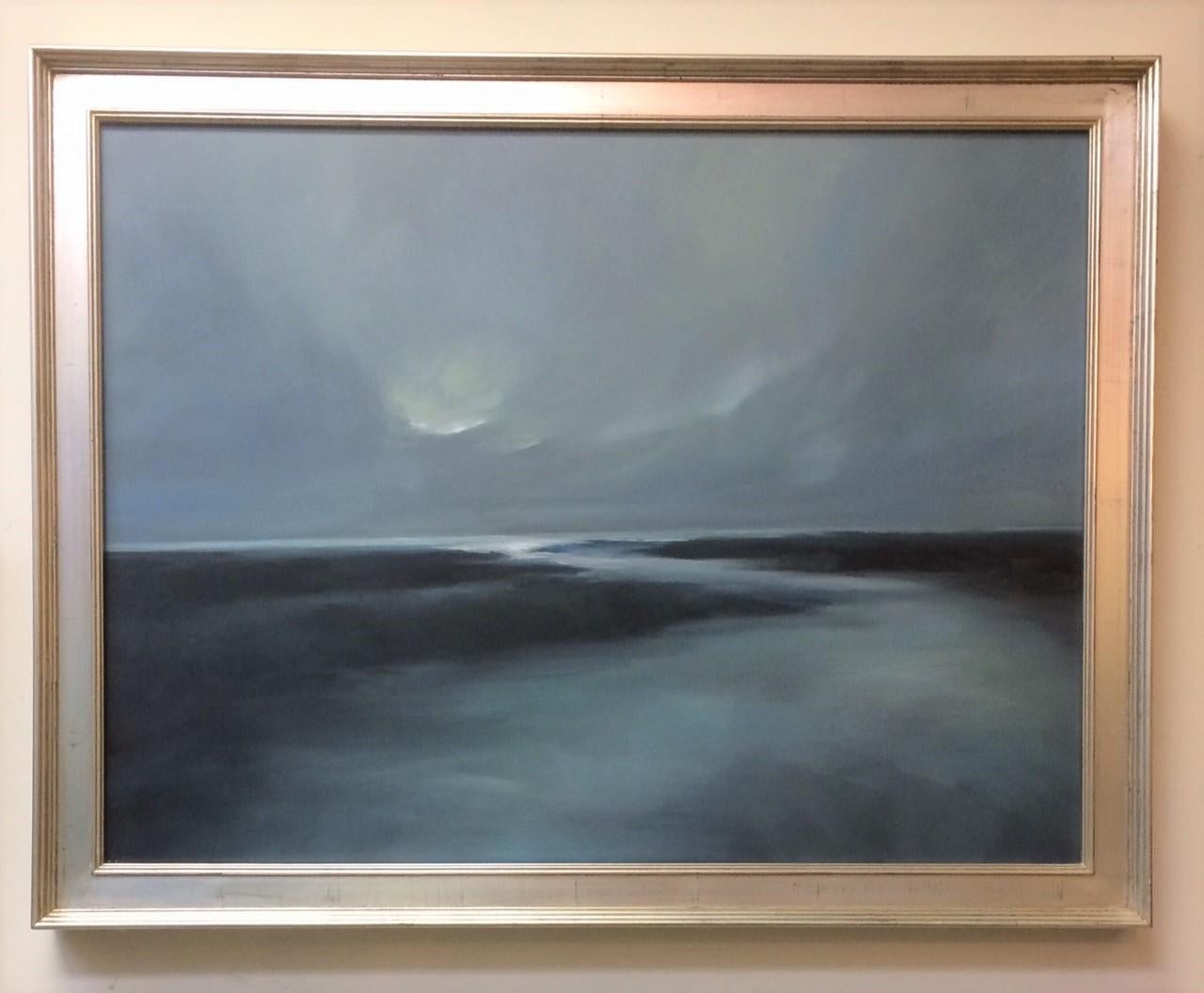 Joanne Parent Landscape Painting - Moon Rise, original contemporary marine landscape