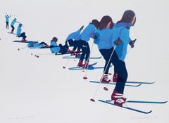 Don't Give Up, Skiing Lithograph by Joanne Seltzer