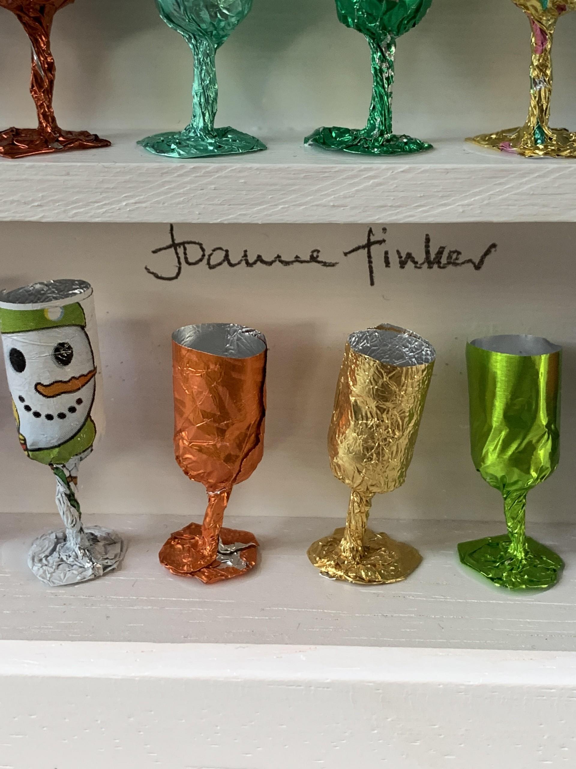 Goblets, Joanne Tinker, Wall Sculpture, Recycled Art, Contemporary Installation 1