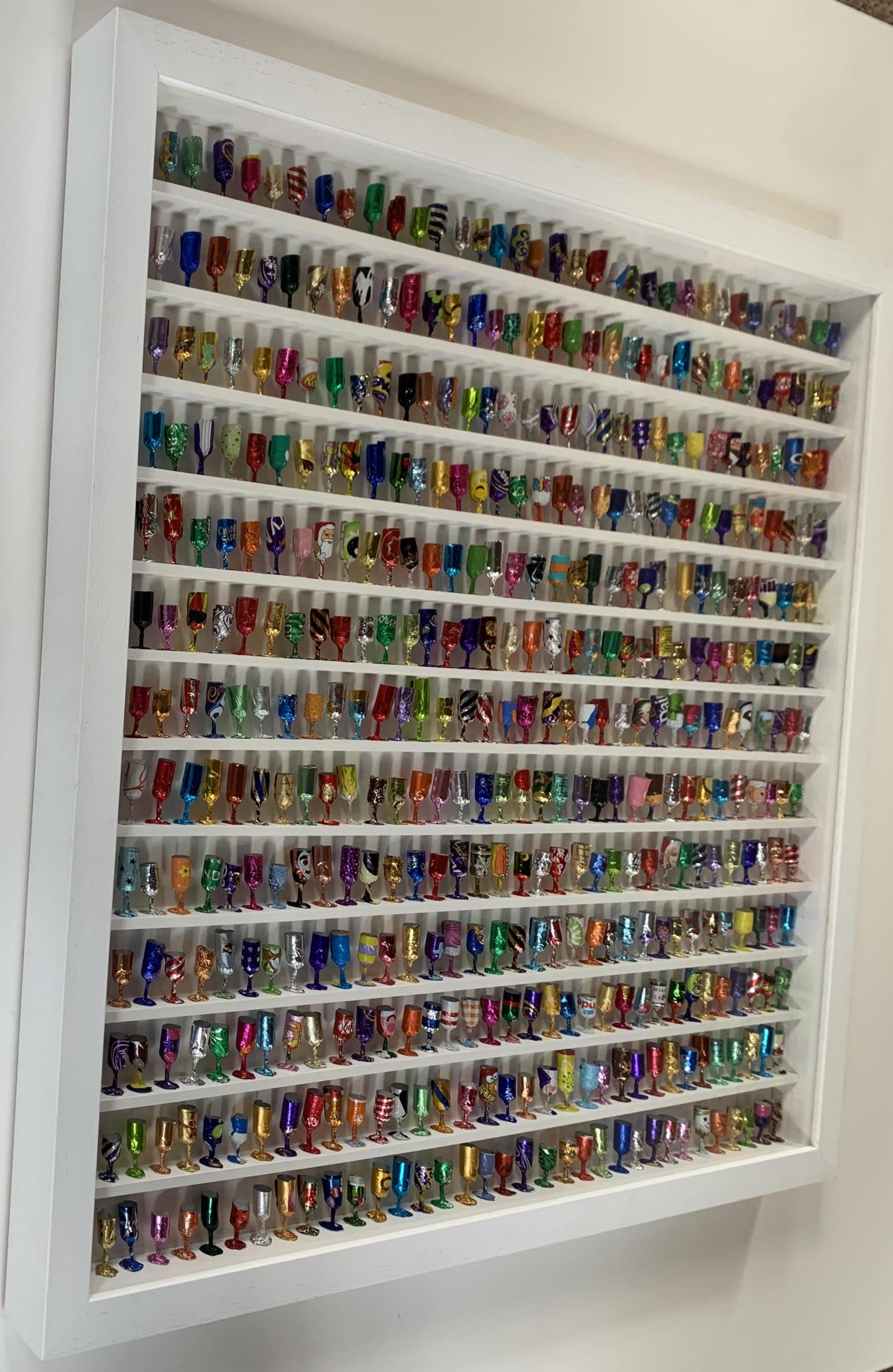Goblets, Joanne Tinker, Wall Sculpture, Recycled Art, Contemporary Installation 1