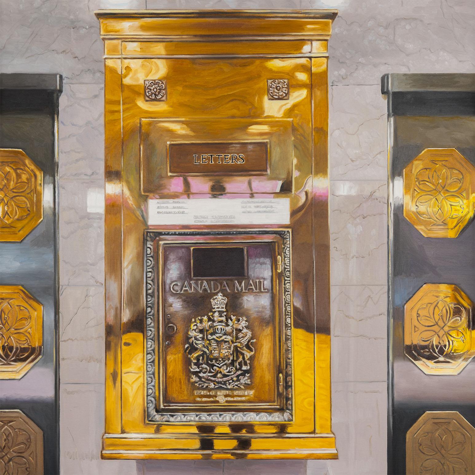 Mailbox - Beige Interior Painting by Joanne Tod