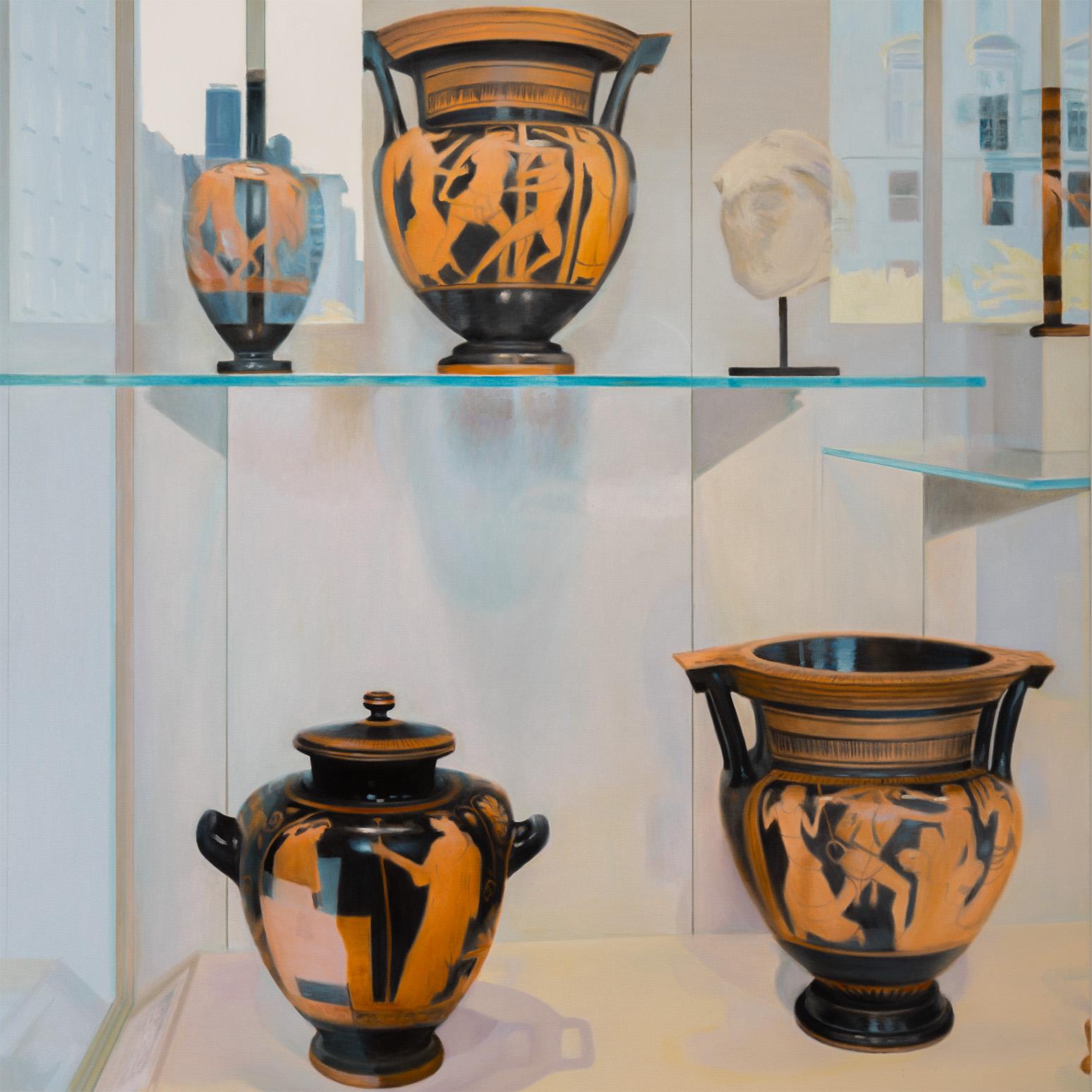 Morning at the MET - Gray Interior Painting by Joanne Tod