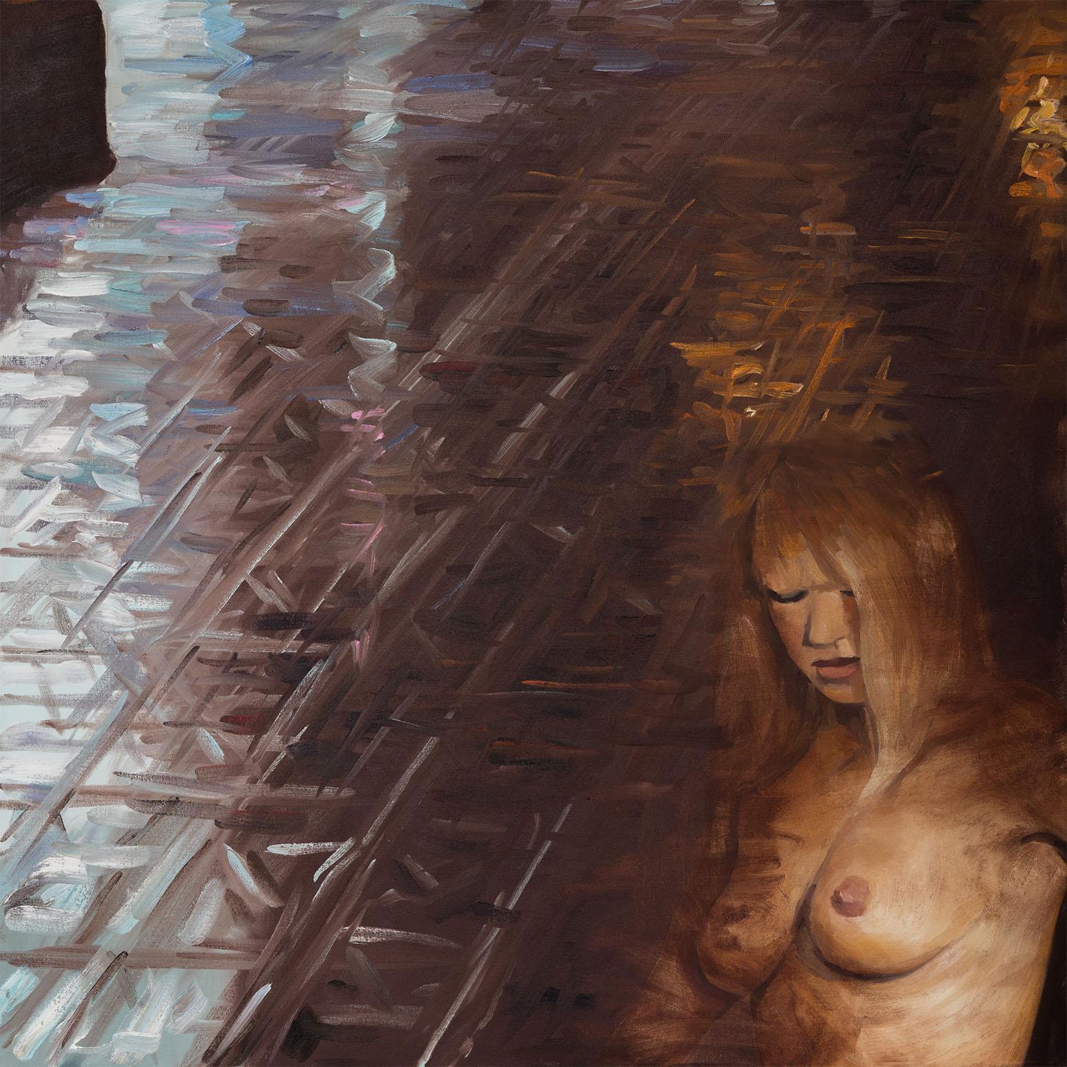 Psychic Surgery: Triple Bypass - Gray Interior Painting by Joanne Tod