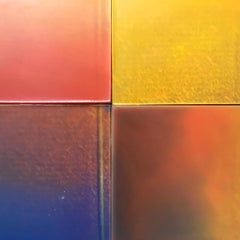 "Johnnie Walker Black" instalación mural multipanel de cera, geométrica, naranja