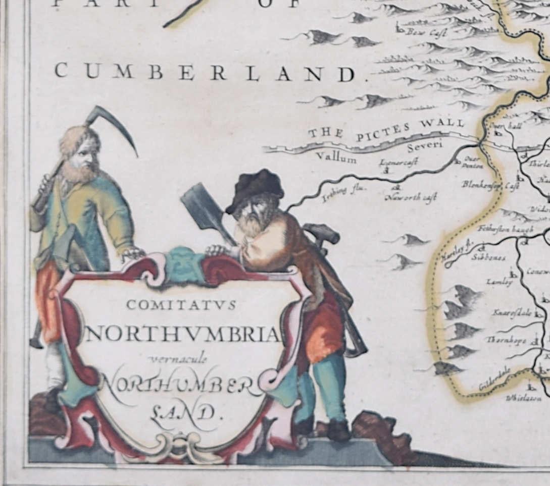 Map of Northumberland by Joannem Janssonium 17th century For Sale 3