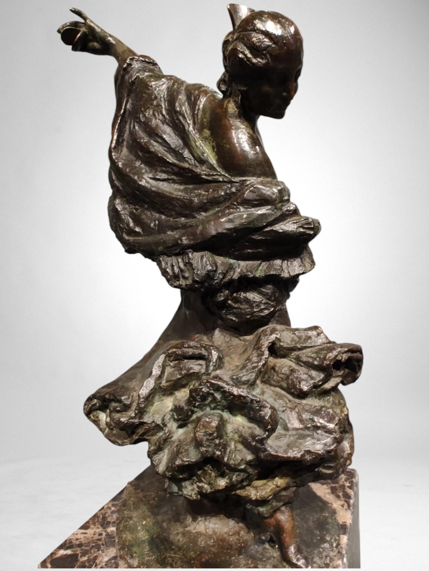 Bailarina de Flamenco - Bronce de Joanny Durand (1886-1955) en venta 9