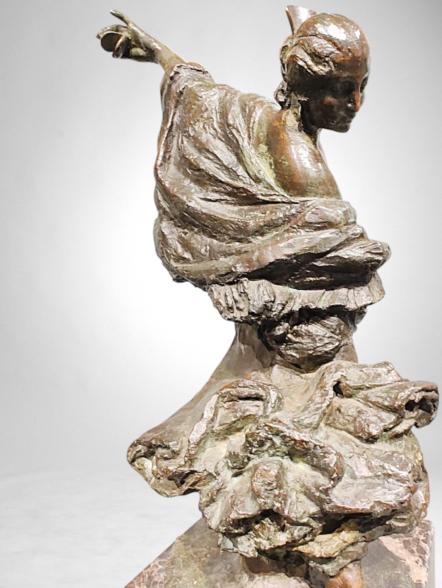 Bailarina de Flamenco - Bronce de Joanny Durand (1886-1955) en venta 5