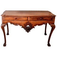 João V King of Portugal, Walnut and Cherrywood Side Table / Desk, 18th Century