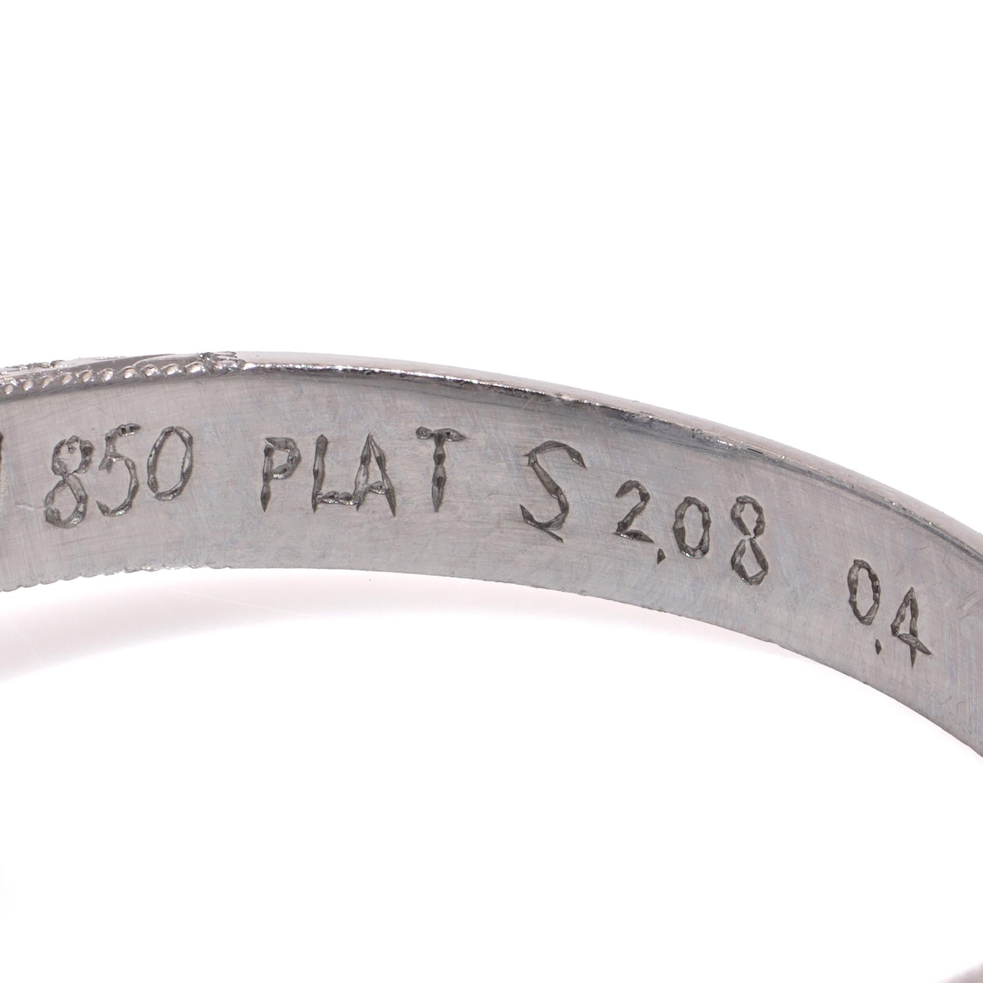 JoAq 850 Platin Art Deco-inspirierter Saphir-Ring im Angebot 3