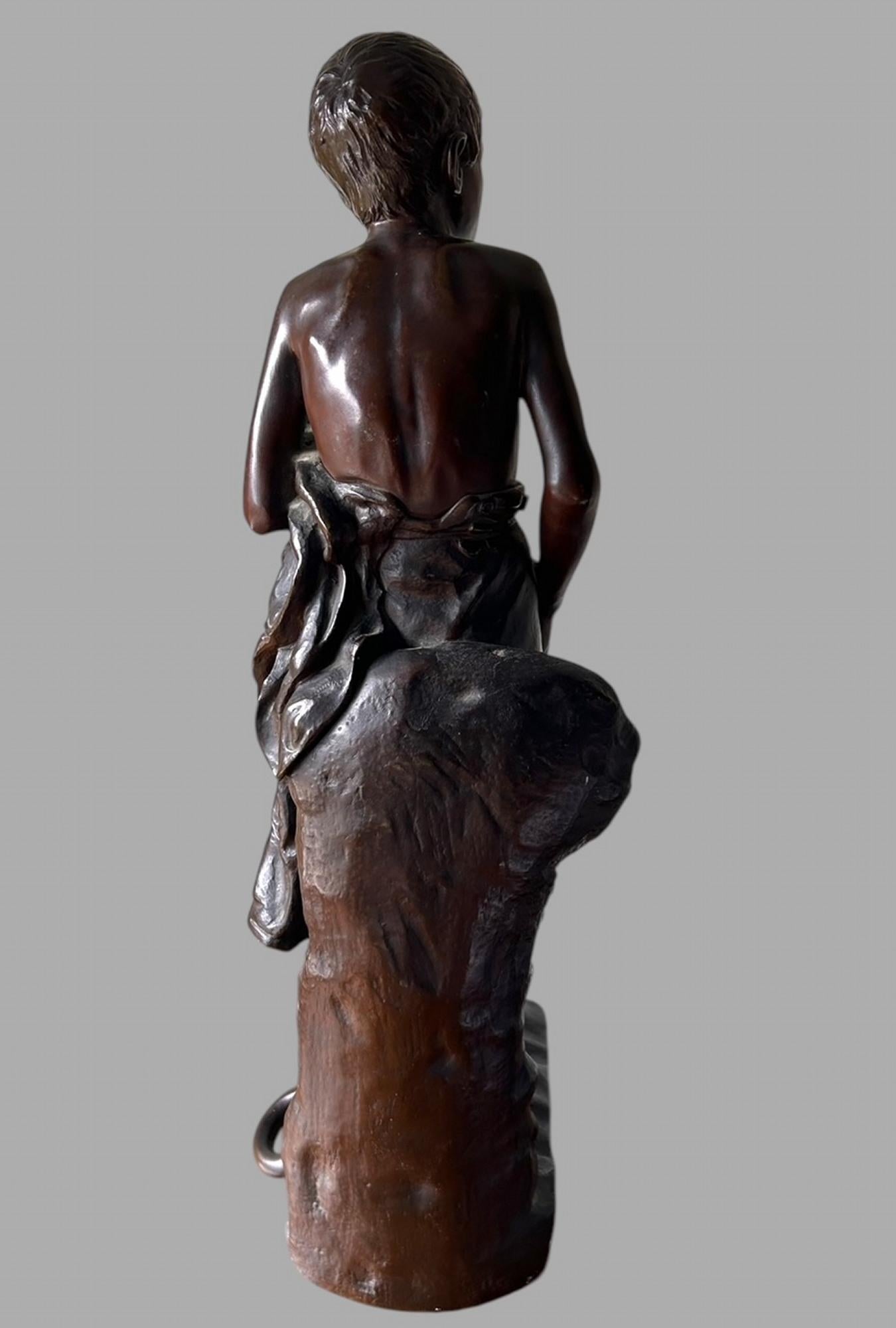 Francese Bronzo francese del XIX secolo di Joaquim Angles intitolato 'UN PHILOSOPHE' in vendita