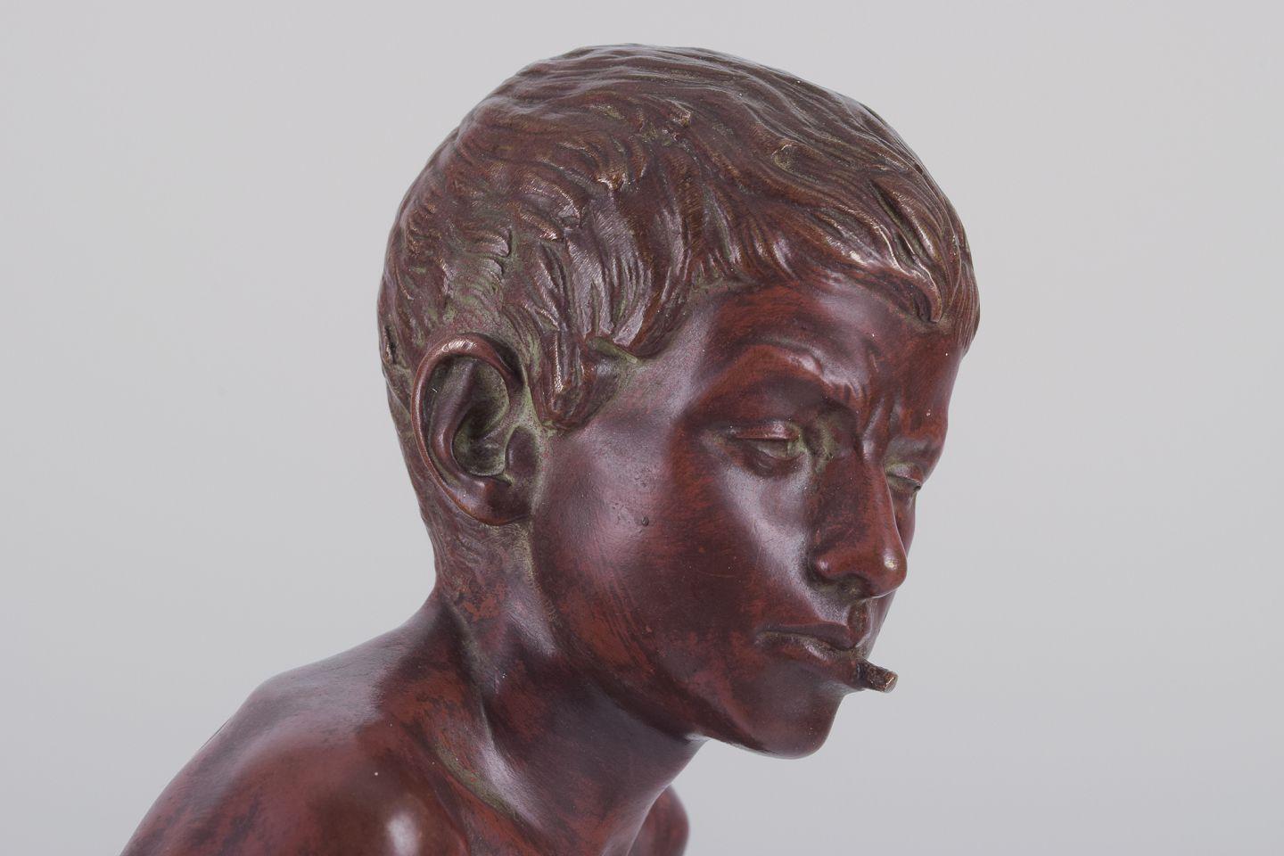 Spagnolo Joaquim Anglés Cané, scultore spagnolo. Un Philosophe'. Grande scultura in bronzo in vendita