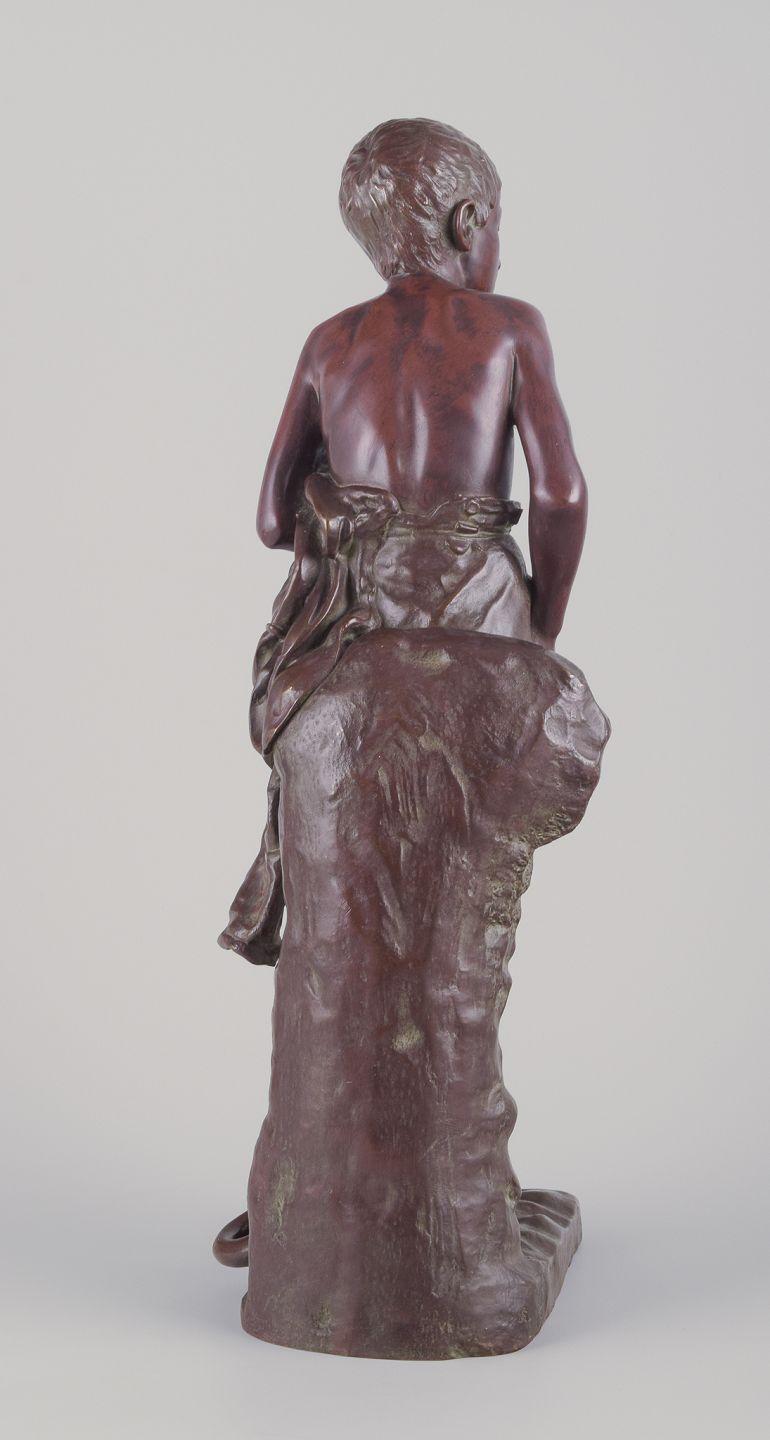 XIX secolo Joaquim Anglés Cané, scultore spagnolo. Un Philosophe'. Grande scultura in bronzo in vendita