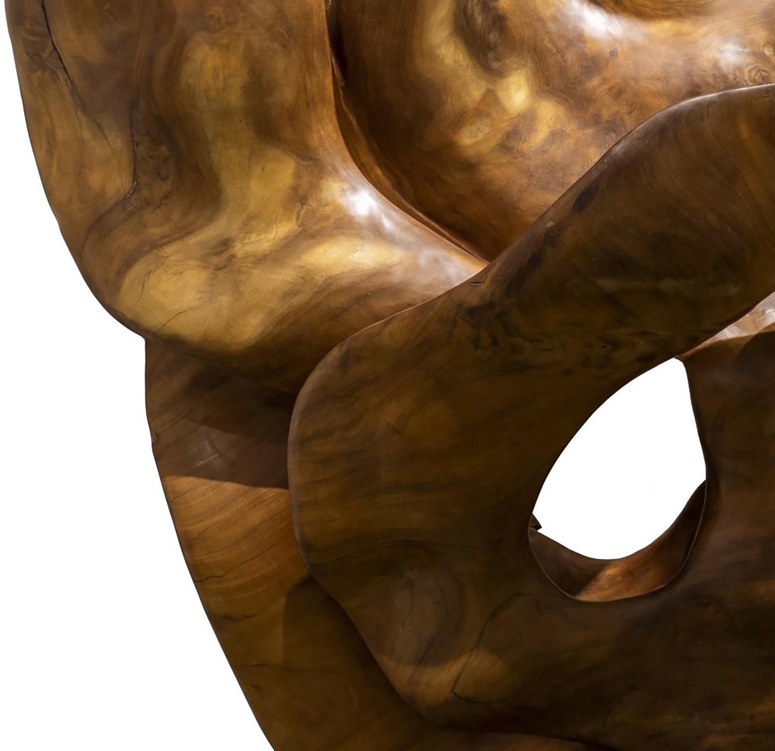 Abrazo - 21st Century, Contemporary, Abstract Sculpture, Mahogany Root, Wood 1