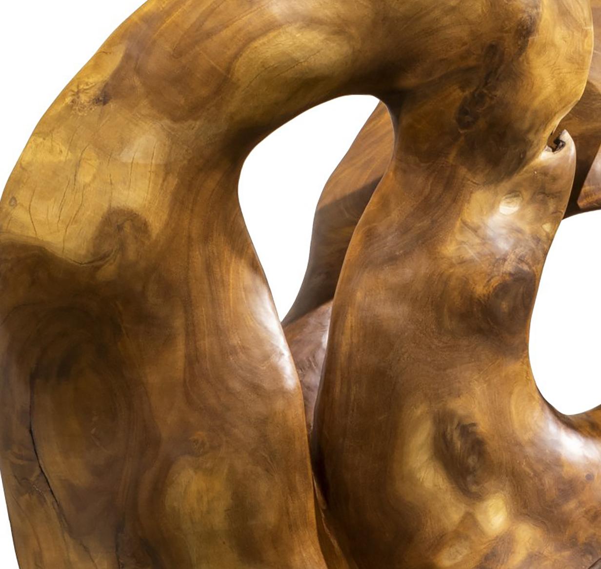 Abrazo - 21st Century, Contemporary, Abstract Sculpture, Mahogany Root, Wood 2