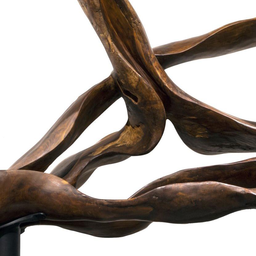 Aura - 21e siècle, contemporain, sculpture abstraite, racine d'acajou, bois - Marron Abstract Sculpture par Joaquim Ingravidesa