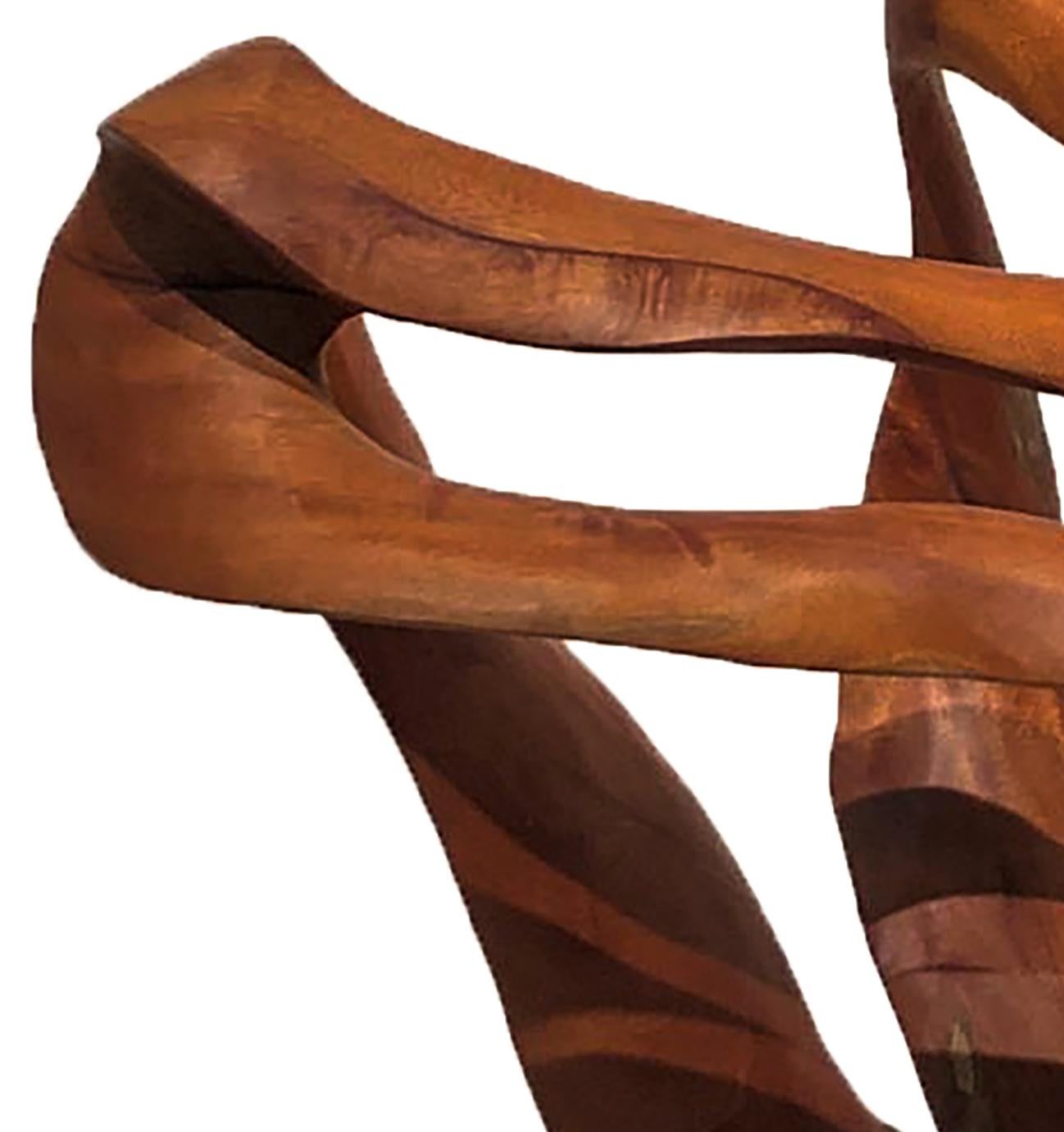 Equilibri - 21st Century, Contemporary, Abstract Sculpture, Mahogany Wood, Root 1