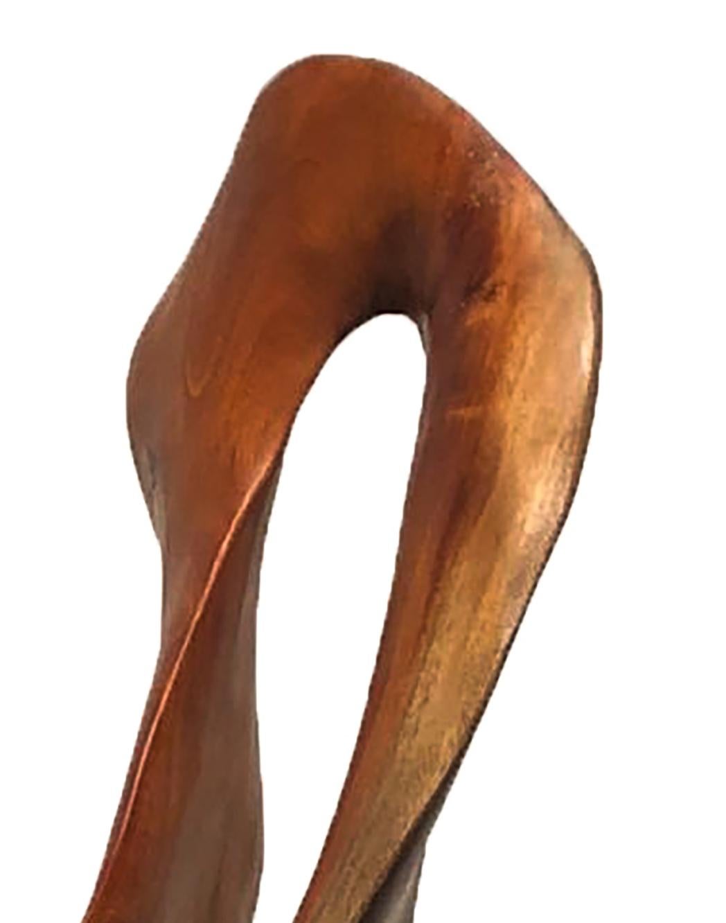 Equilibri - 21st Century, Contemporary, Abstract Sculpture, Mahogany Wood, Root 3