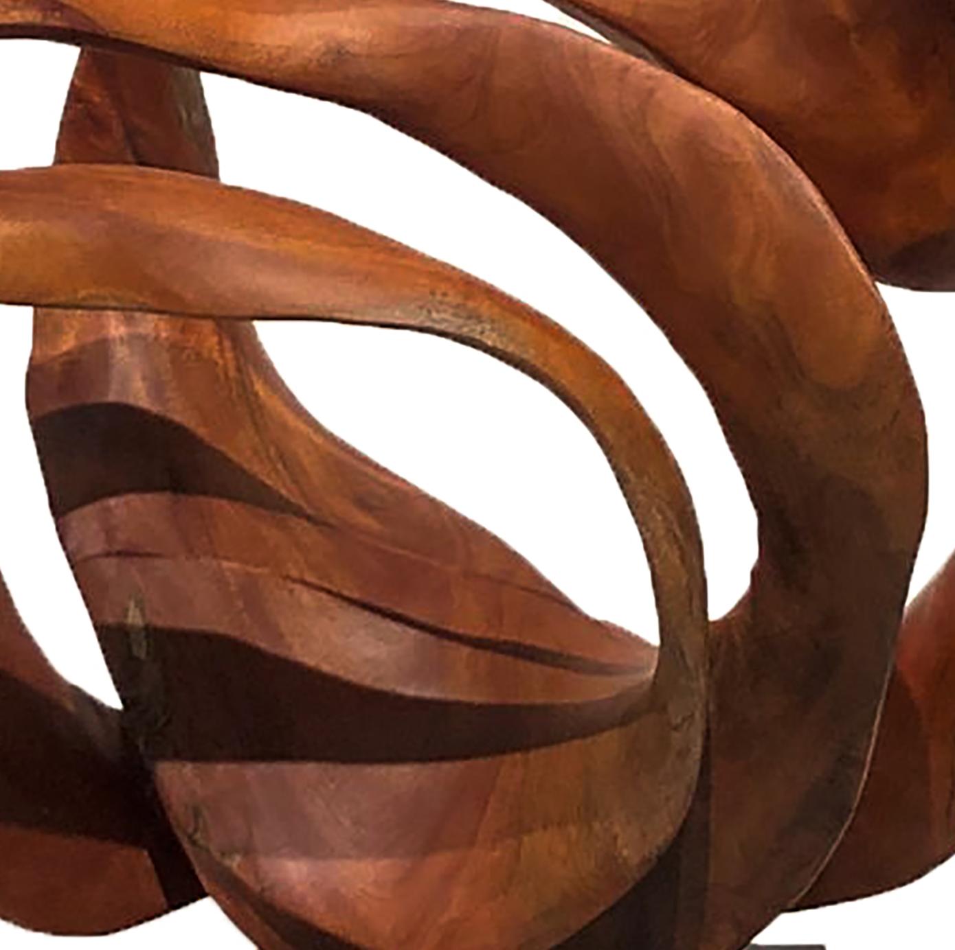 Equilibri - 21st Century, Contemporary, Abstract Sculpture, Mahogany Wood, Root 4