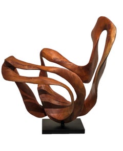 Equilibri - 21st Century, Contemporary, Abstract Sculpture, Mahogany Wood, Root