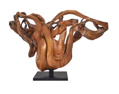 Llum - 21st Century, Contemporary, Abstract Sculpture, Mahogany Wood, Roots