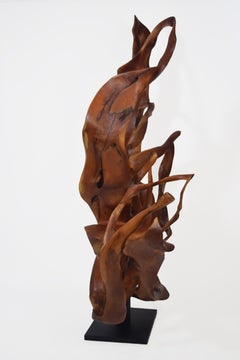 Monsoon - 21st Century, Contemporary, Abstract Sculpture, Mahogany Wood, Roots