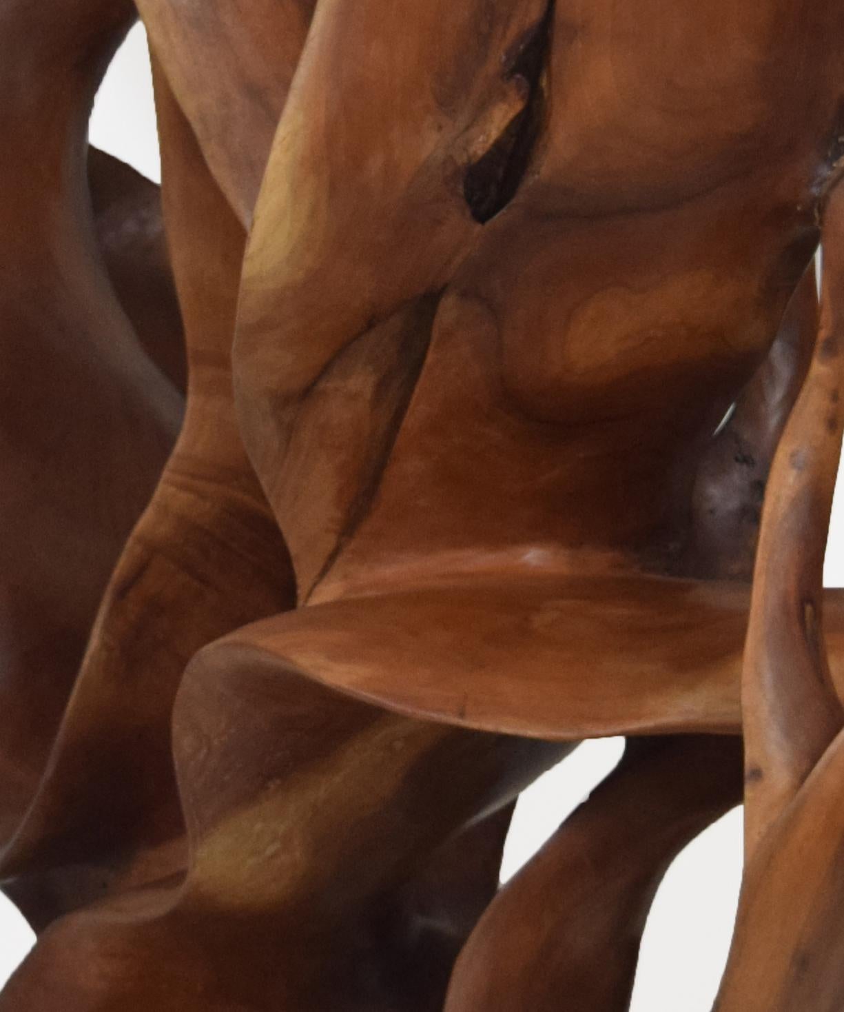 Monsoon - 21st Century, Contemporary, Abstract Sculpture, Mahogany Wood, Roots For Sale 5