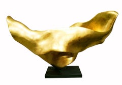 Golden Rapture - 21st Century, Contemporary, Abstract Sculpture, Mahogany Roots