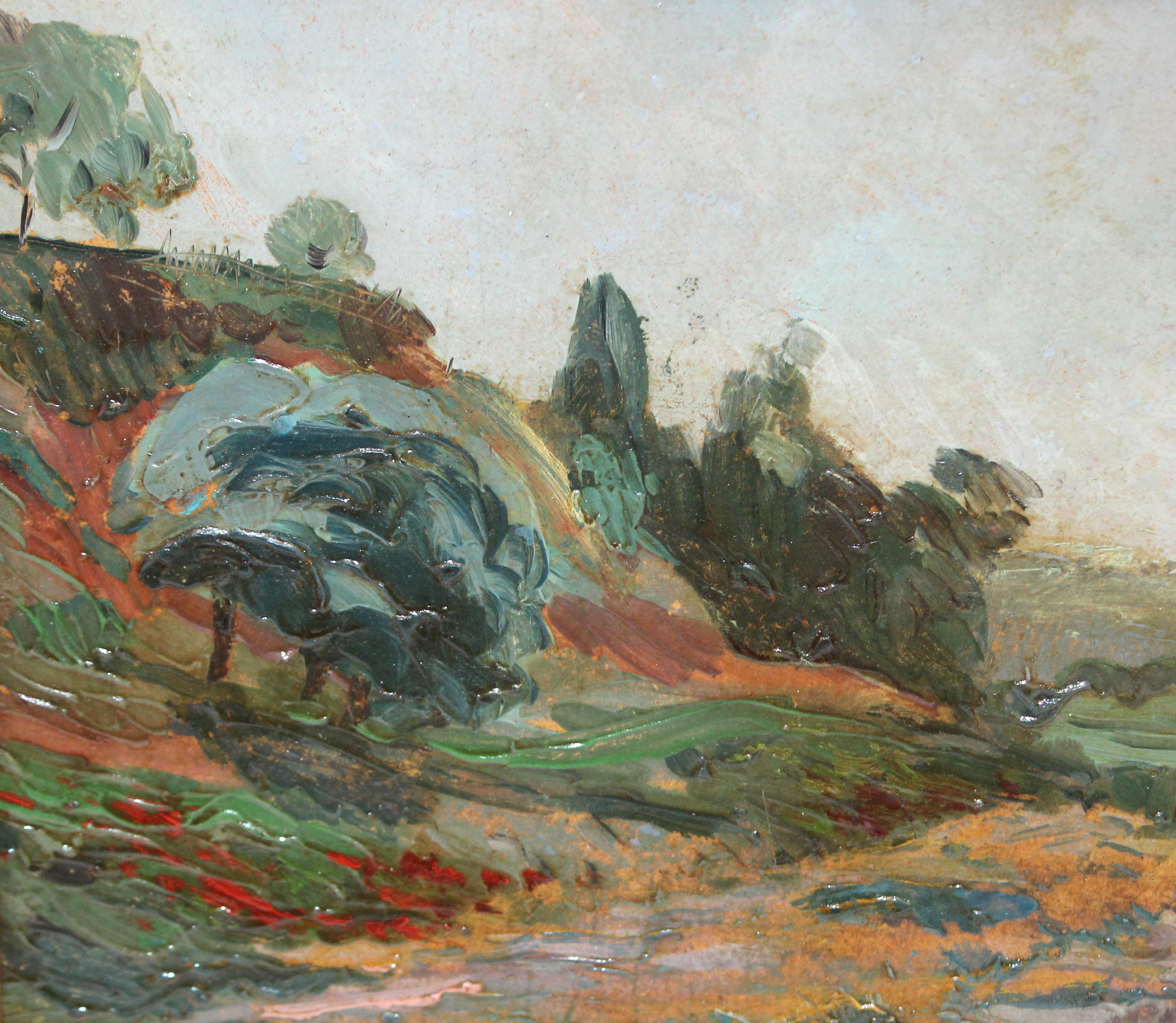 Óleo sobre cartón - Paisaje – Painting von Joaquim Mir i Trinxet 