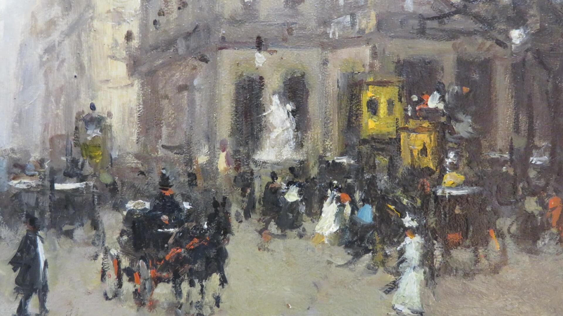 Joaquim Argental (1849-1914) Dipinto a olio impressionista originale ANTICO PARIGI - Painting di Joaquim Miro Argenter