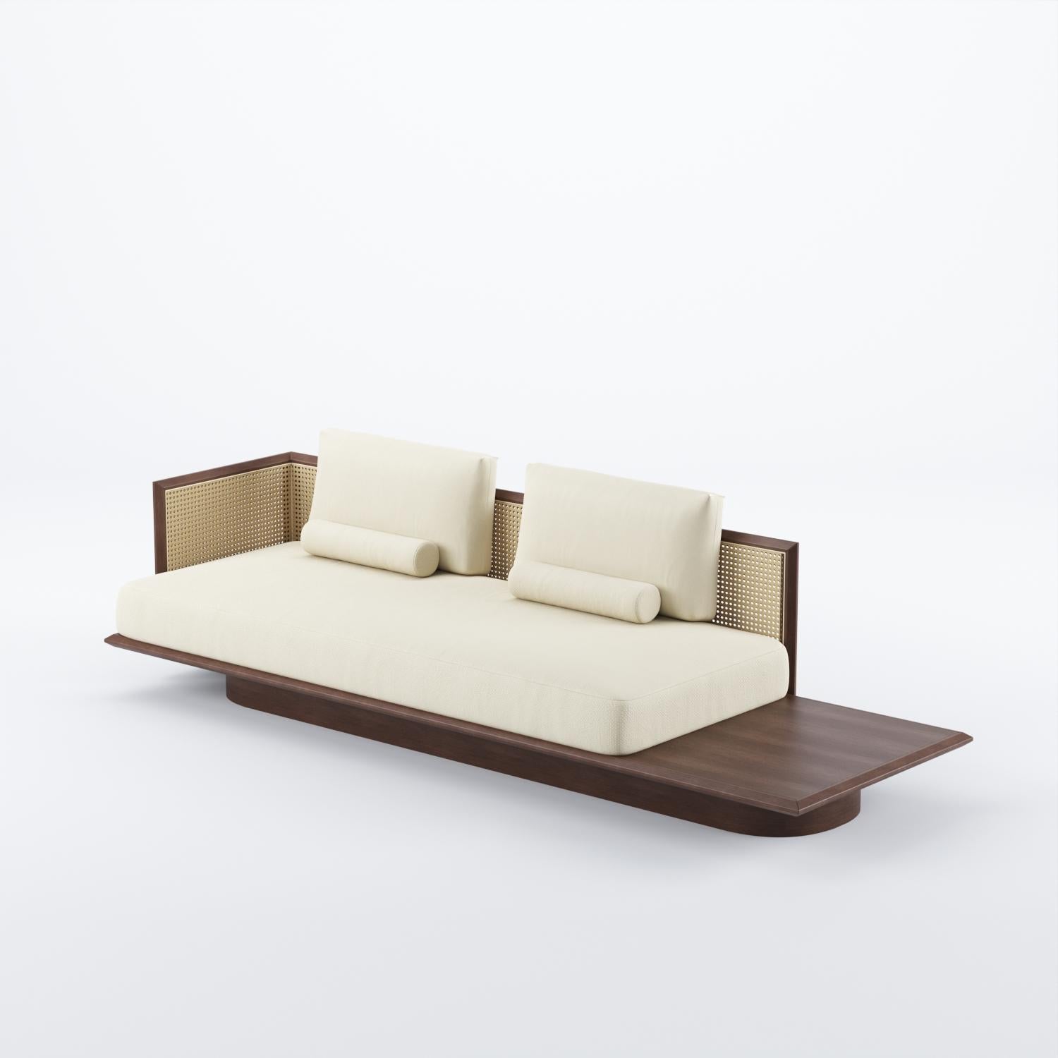 Joaquim Sofa in Wood & Cotton Cane Inspired by Brazilian Modernism by +55design In New Condition For Sale In Campinas, BR