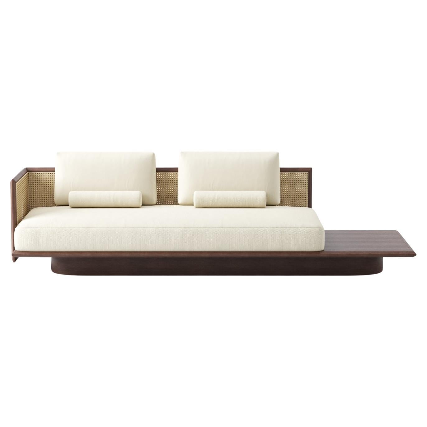 Joaquim Sofa in Wood & Cotton Cane Inspired by Brazilian Modernism by +55design For Sale