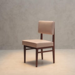Joaquim Tenreiro: 8-chair set in solid wood and leather. Laubisch & Hirth. 1950