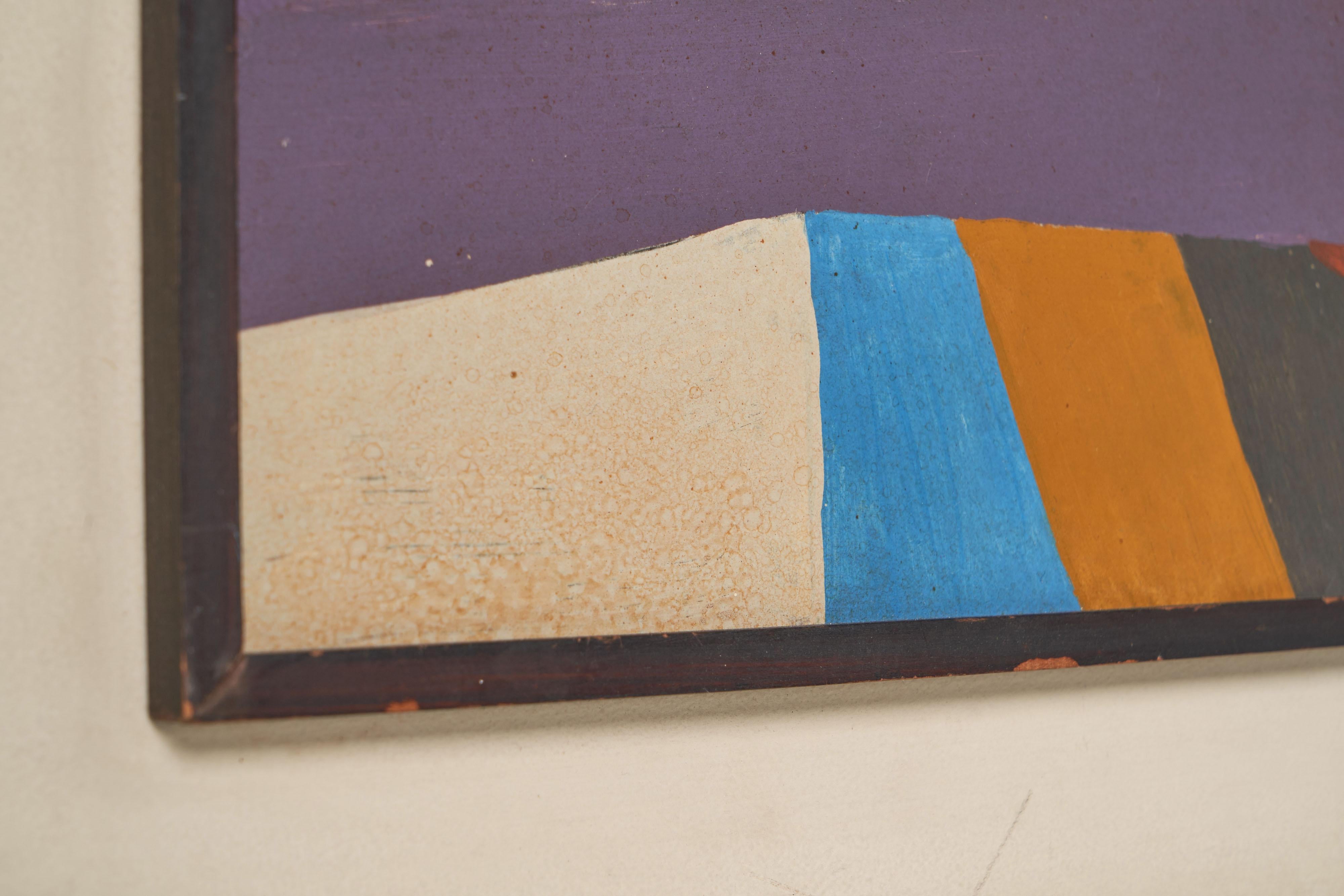 Plywood Joaquim Tenreiro abstract modern painting Brazil 1972
