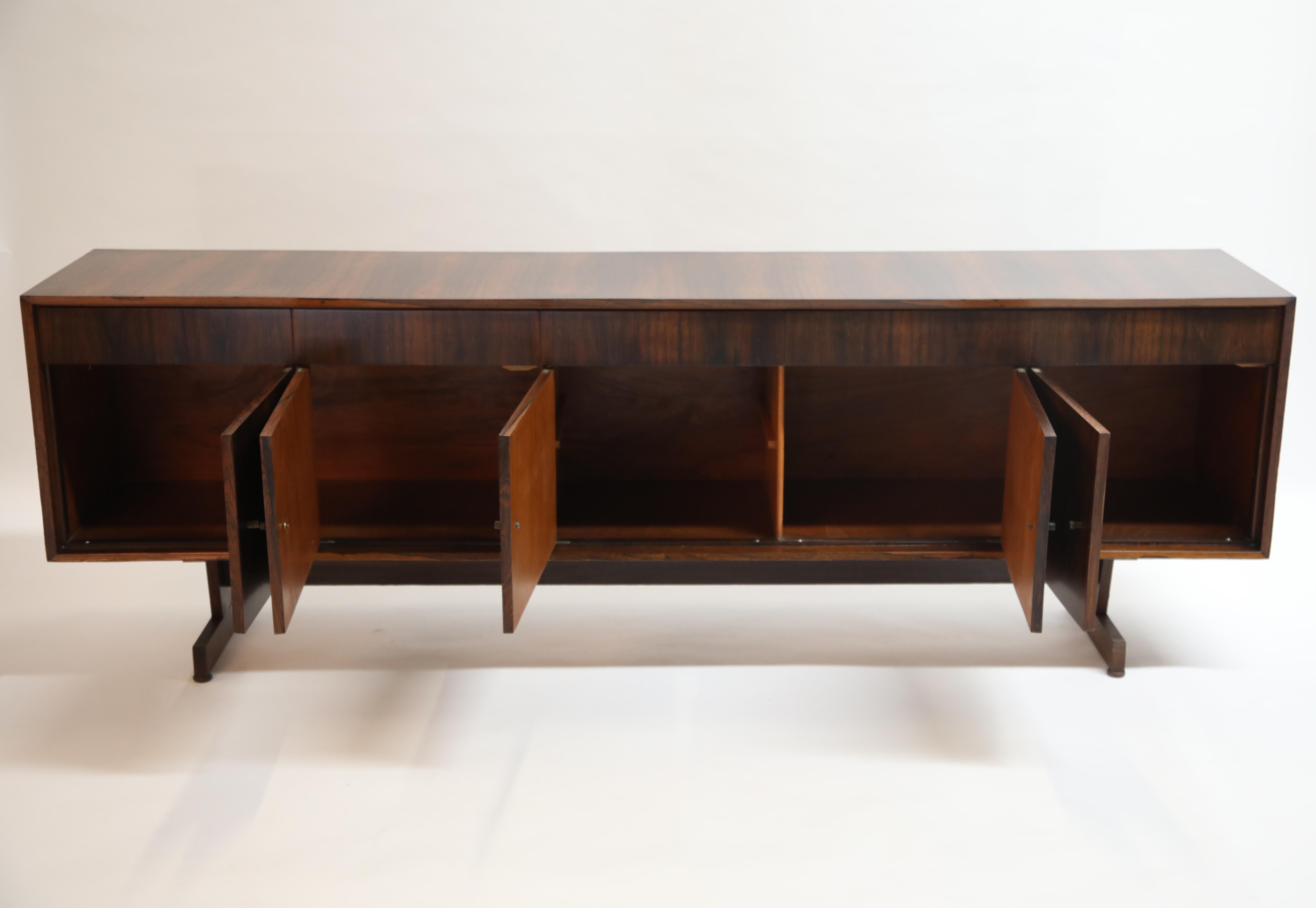 Joaquim Tenreiro Attributed Sideboard Brazilian Jacaranda Rosewood, Brazil 1950s In Good Condition In Los Angeles, CA